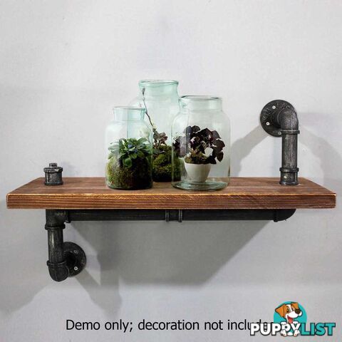 Rustic Industrial DIY Floating Pipe Shelf