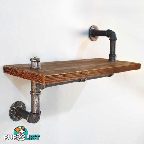 Rustic Industrial DIY Floating Pipe Shelf