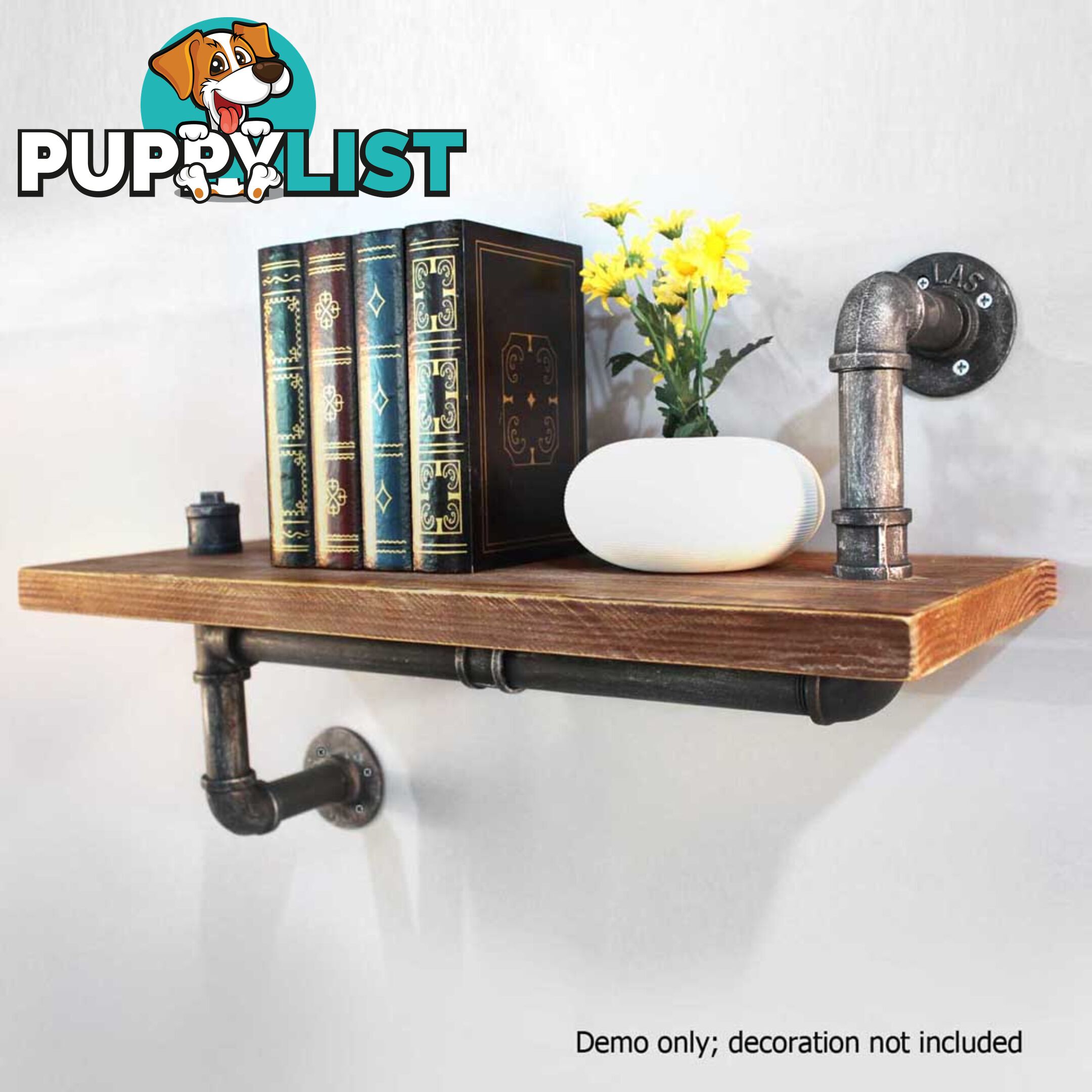 Rustic Industrial DIY Floating Pipe Shelf