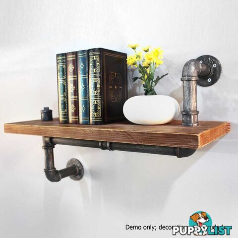 Rustic Industrial DIY Floating Pipe Shelf