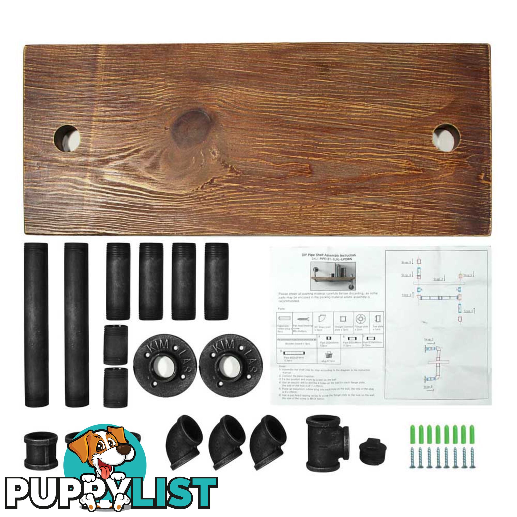 Rustic Industrial DIY Floating Pipe Shelf