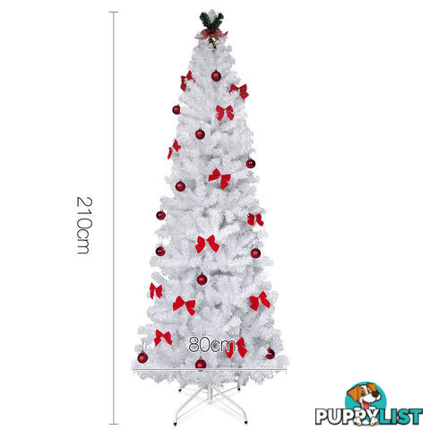 2.1M Christmas Tree with Ornaments - White