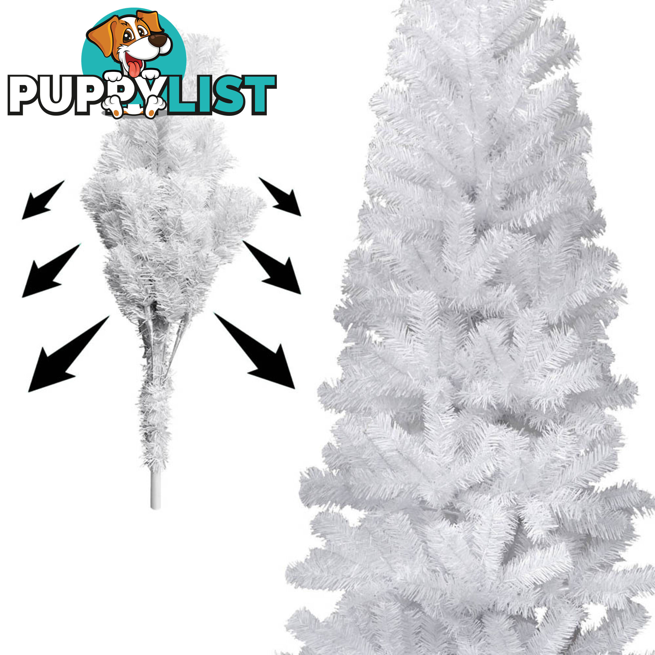 2.1M Christmas Tree with Ornaments - White