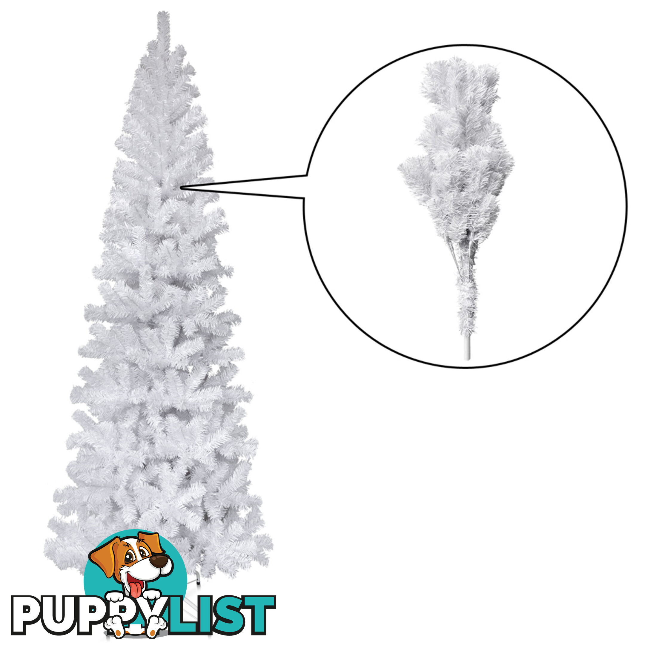 2.1M Christmas Tree with Ornaments - White