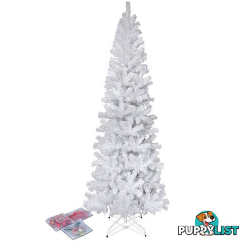 2.1M Christmas Tree with Ornaments - White