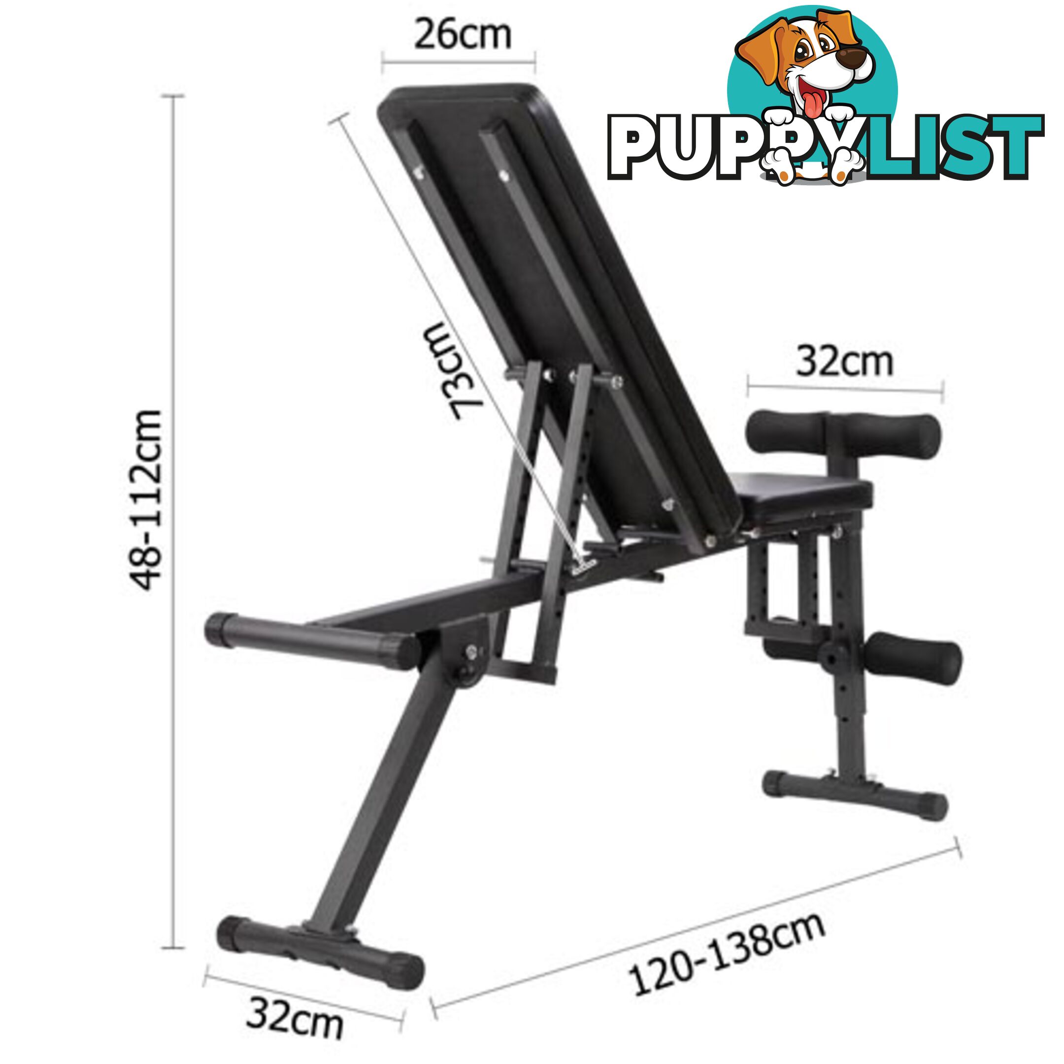 FID Flat Adjustable Bench 150Kg