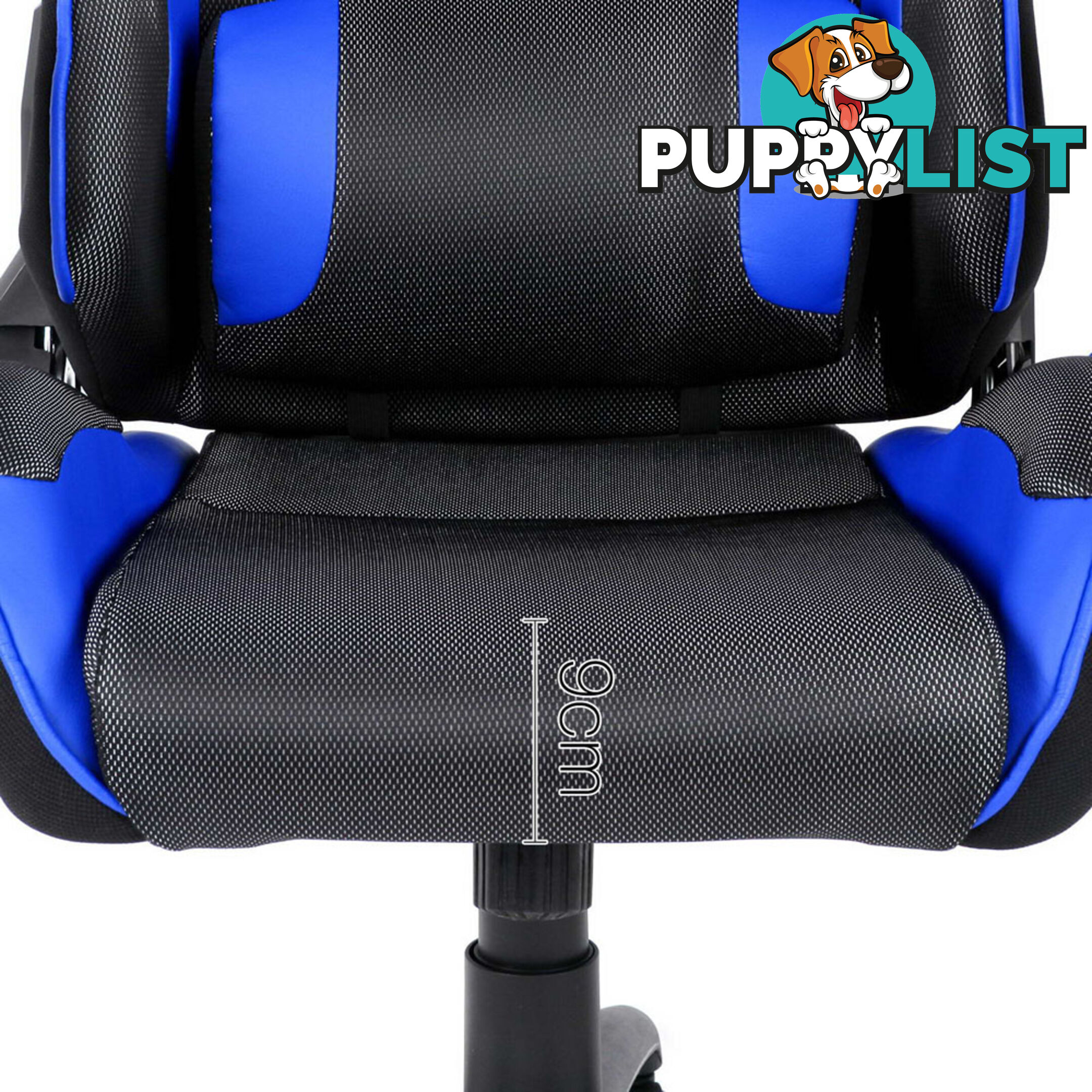 PU Leather & Mesh Reclining Office Desk Gaming Executive Chair - Blue