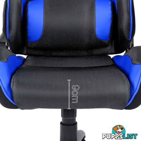 PU Leather & Mesh Reclining Office Desk Gaming Executive Chair - Blue