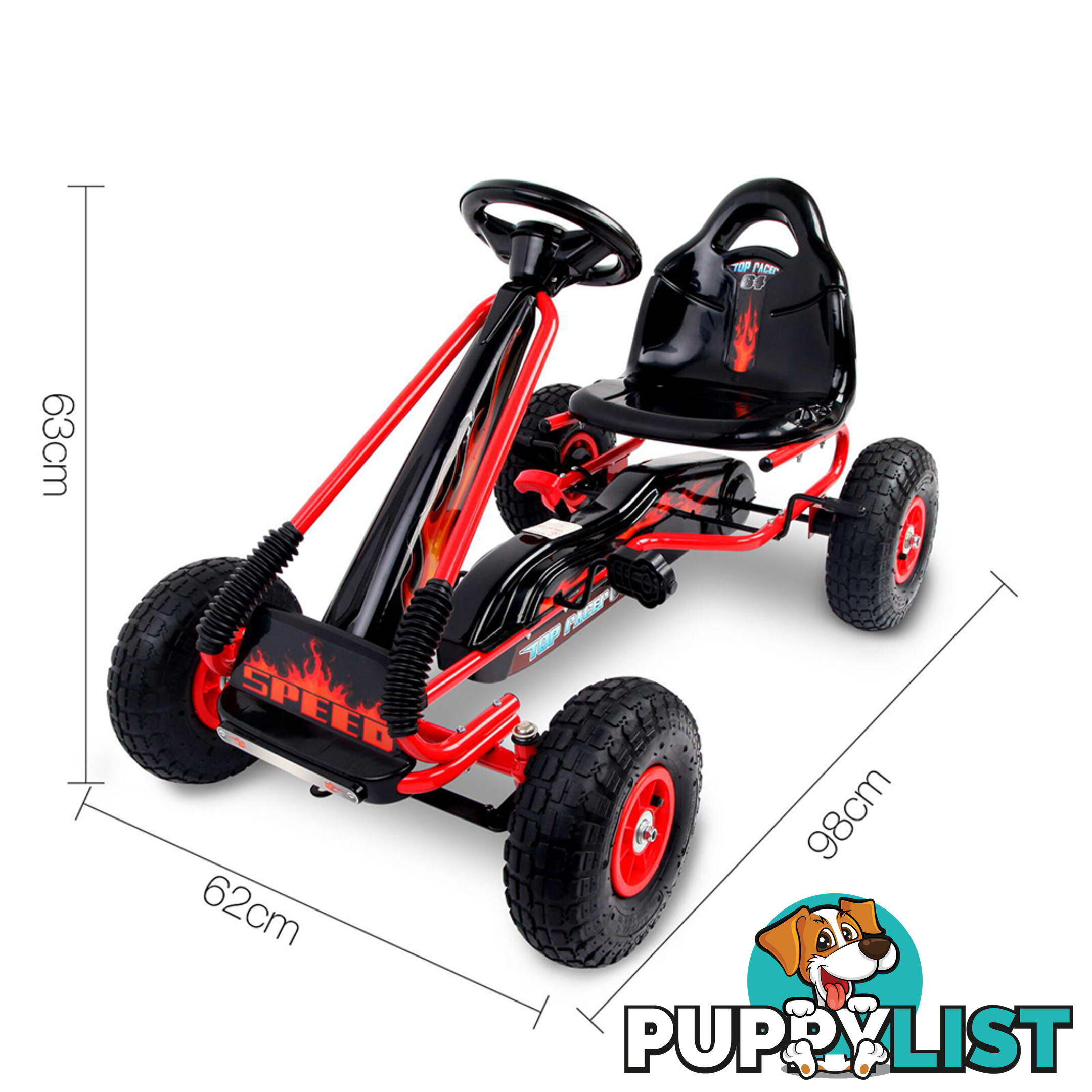 Kids Pedal Go Kart - Red