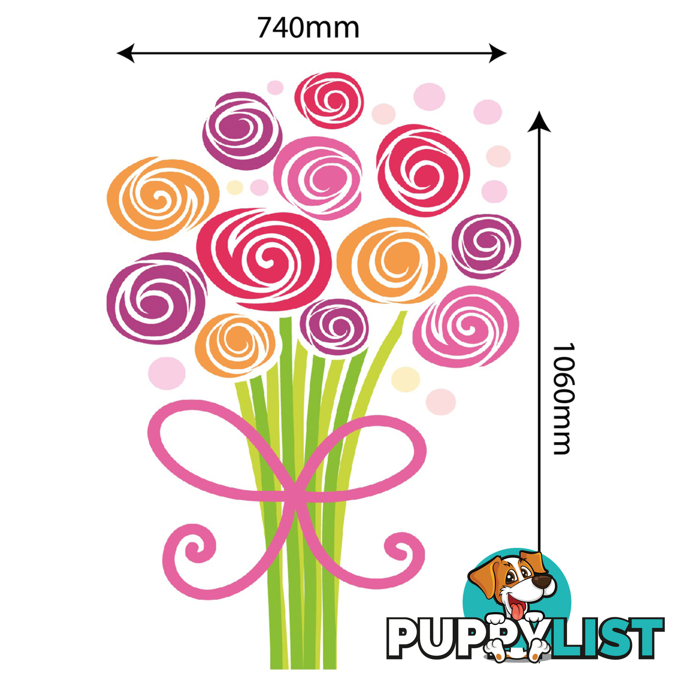 Extra Large Size Bouquet of Flowers Wall Stickers - Totally Movable