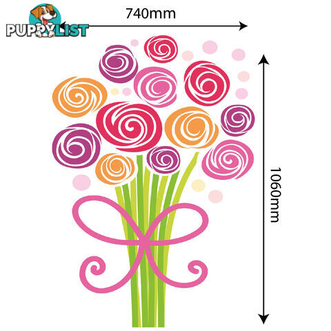 Extra Large Size Bouquet of Flowers Wall Stickers - Totally Movable