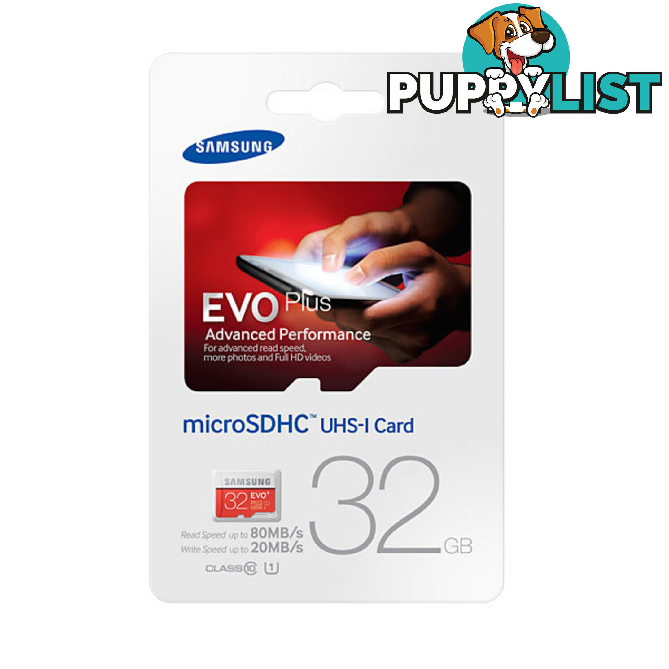 Samsung EVO PLUS 32GB Micro SD Memory Card 80R/20W MB-MC32D