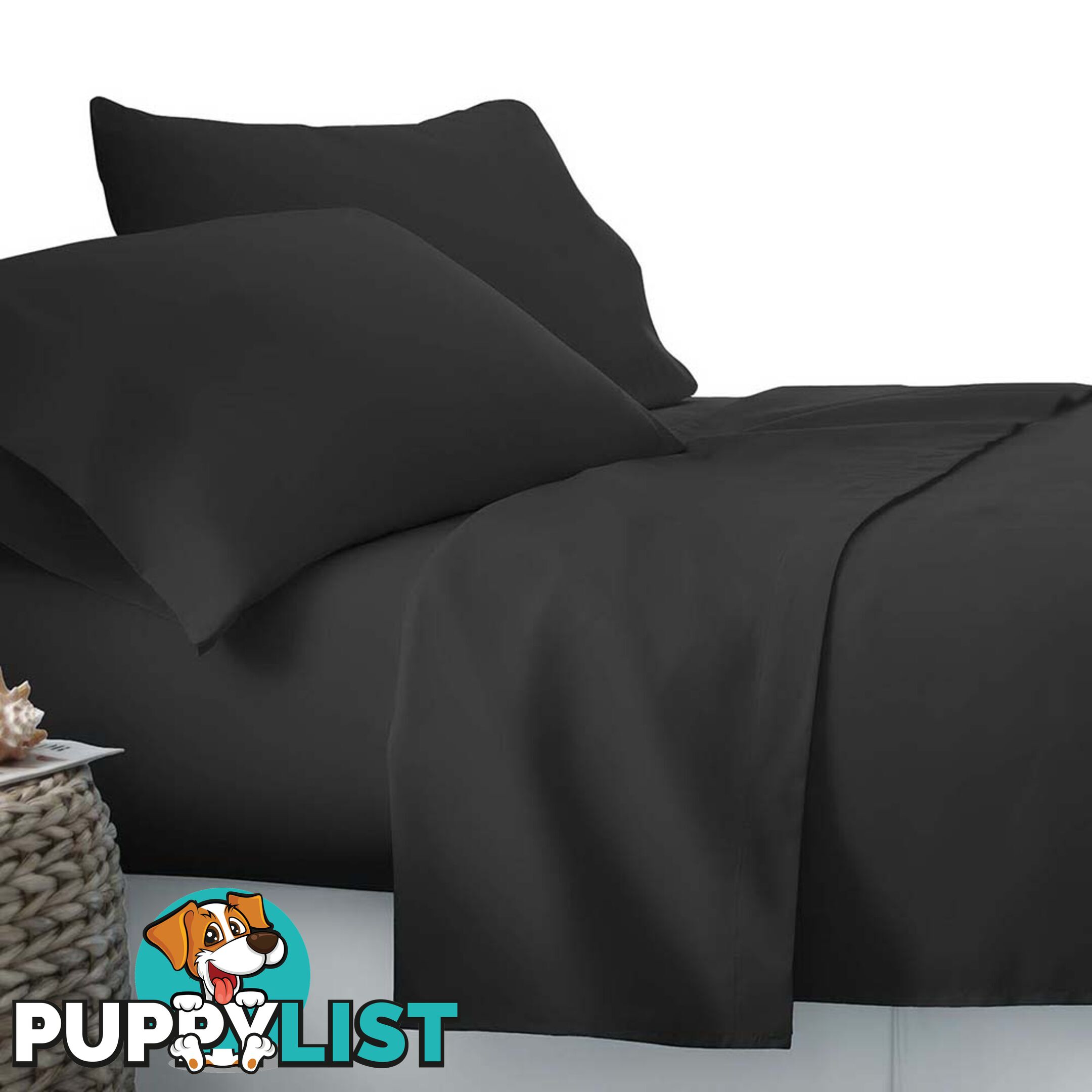 3 Piece Microfibre Sheet Set Single _ÑÐ Black