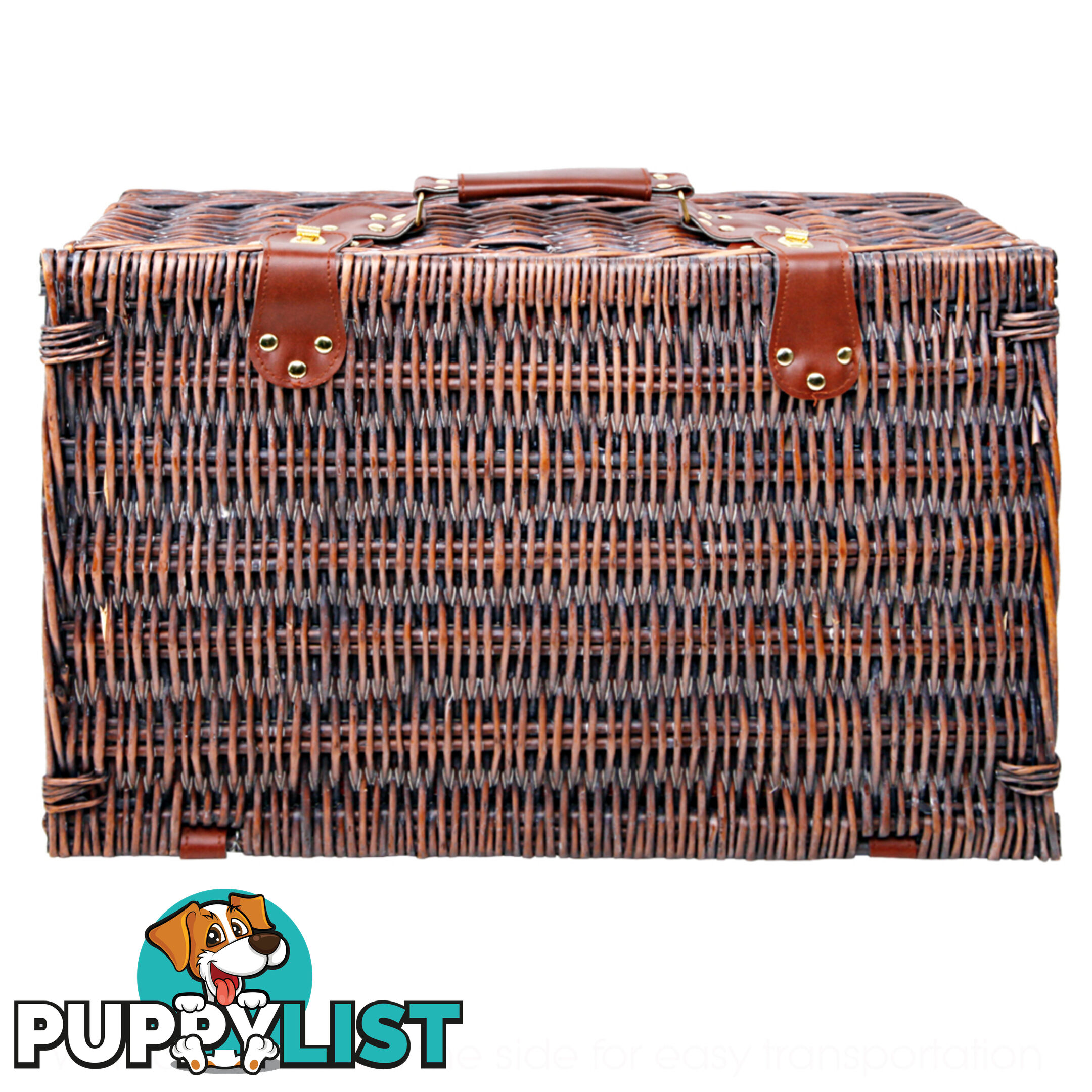 4 Person Picnic Basket Set w/ Cooler Bag Blanket