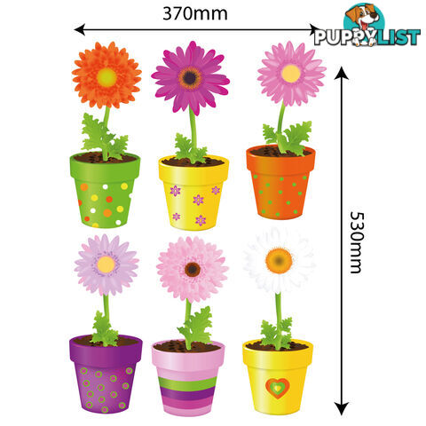 Large Size Flower Pot Wall Stickers - Totally Movable