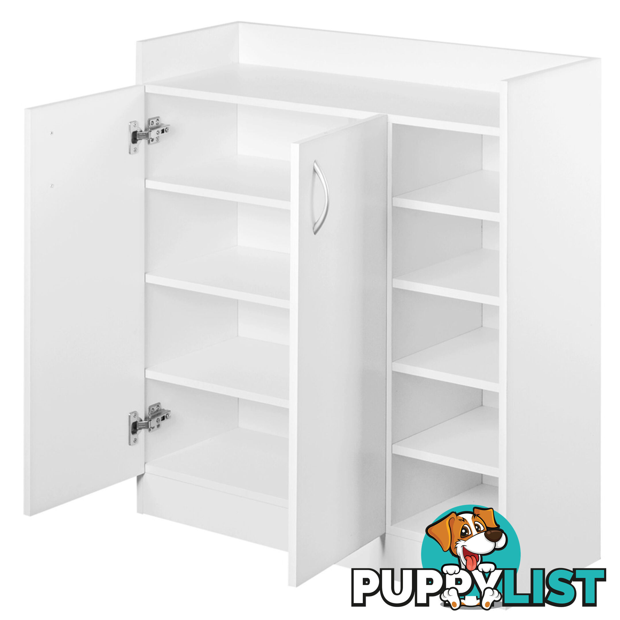 2 Doors Shoe Cabinet Storage Cupboard White