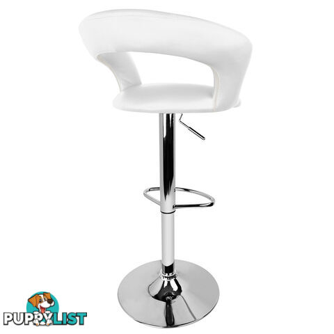 Set of 2 PU Leather Kitchen Bar Stool White