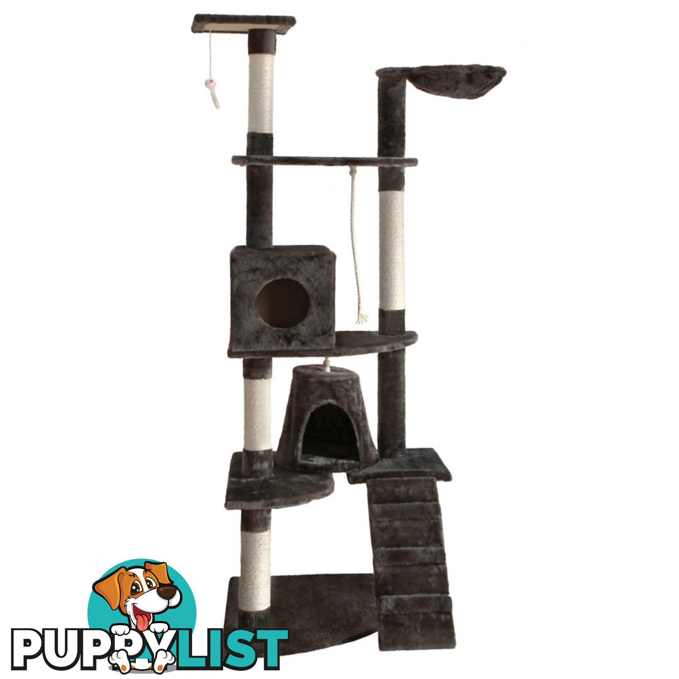 Cat Scratching Poles Post Furniture Tree 193cm Dark Grey