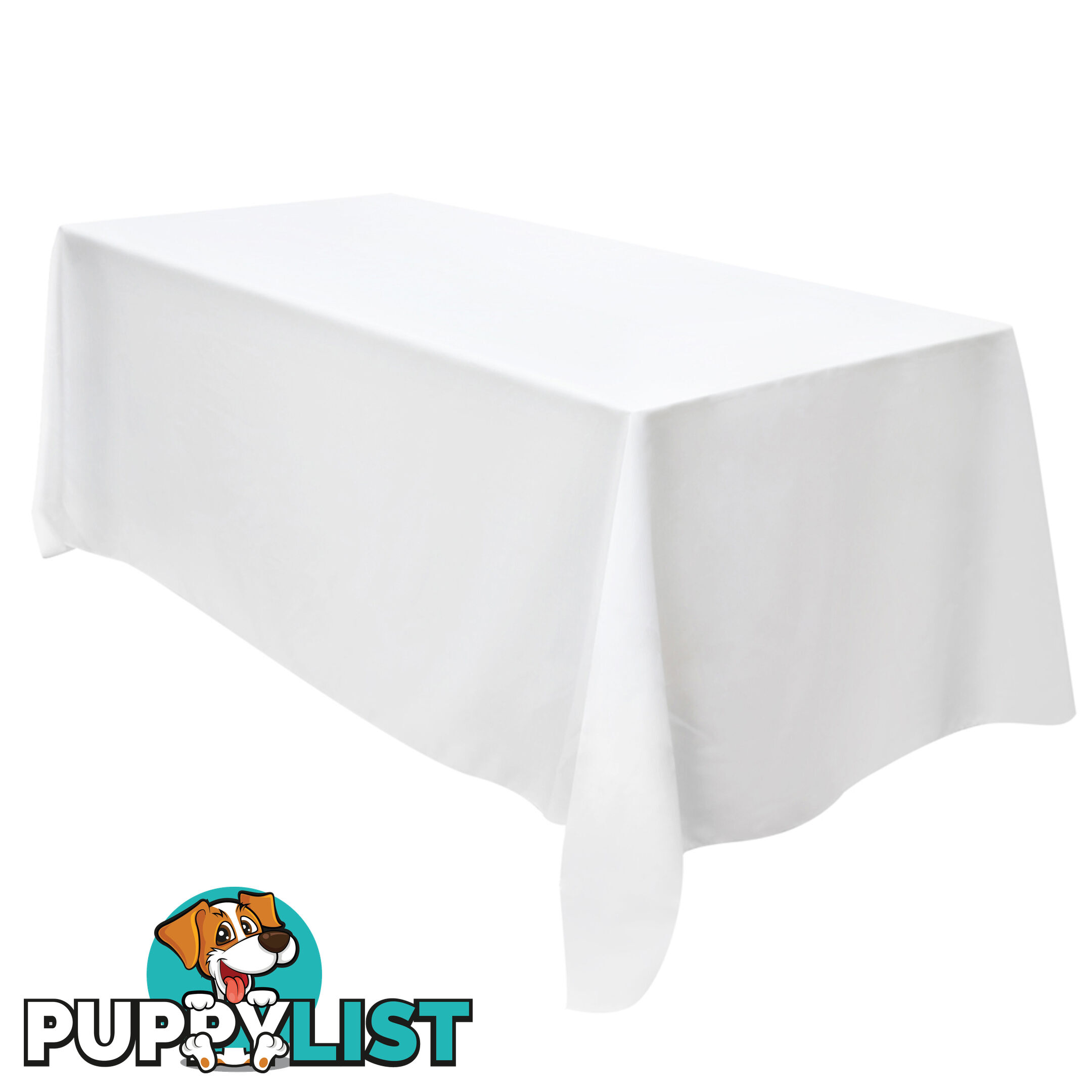 6 Pcs Wedding Table Cloth Rectangle 244cm White