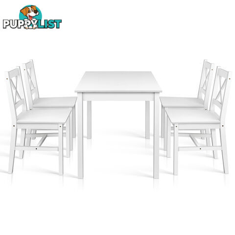 5PC Solid Pine Dining Set