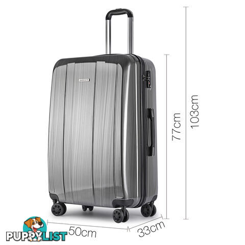 Hard Shell Travel Luggage with TSA Lock Grey