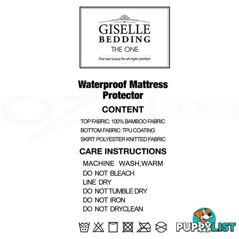 Waterproof Bamboo Mattress Protector - Single