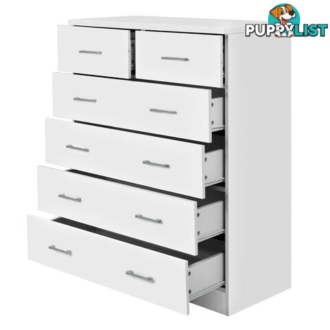 6 Drawer Tallboy Bedroom Storage White