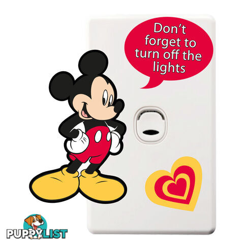 Mickey Mouse Light Switch Wall Sticker - Totally Movable