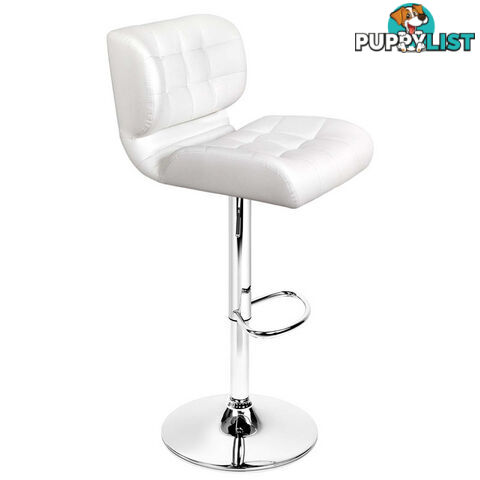 Set of 2 Leather Bar Stools - White