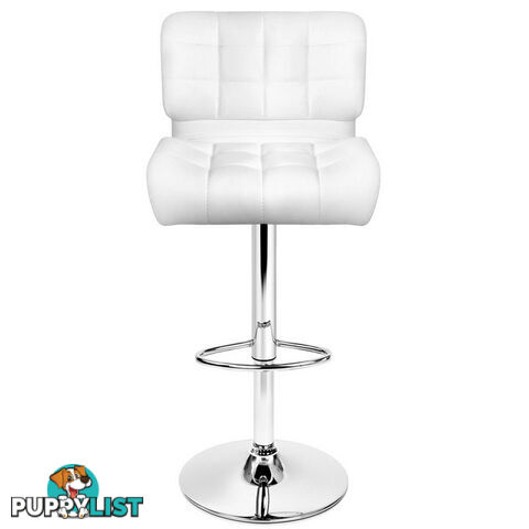 Set of 2 Leather Bar Stools - White