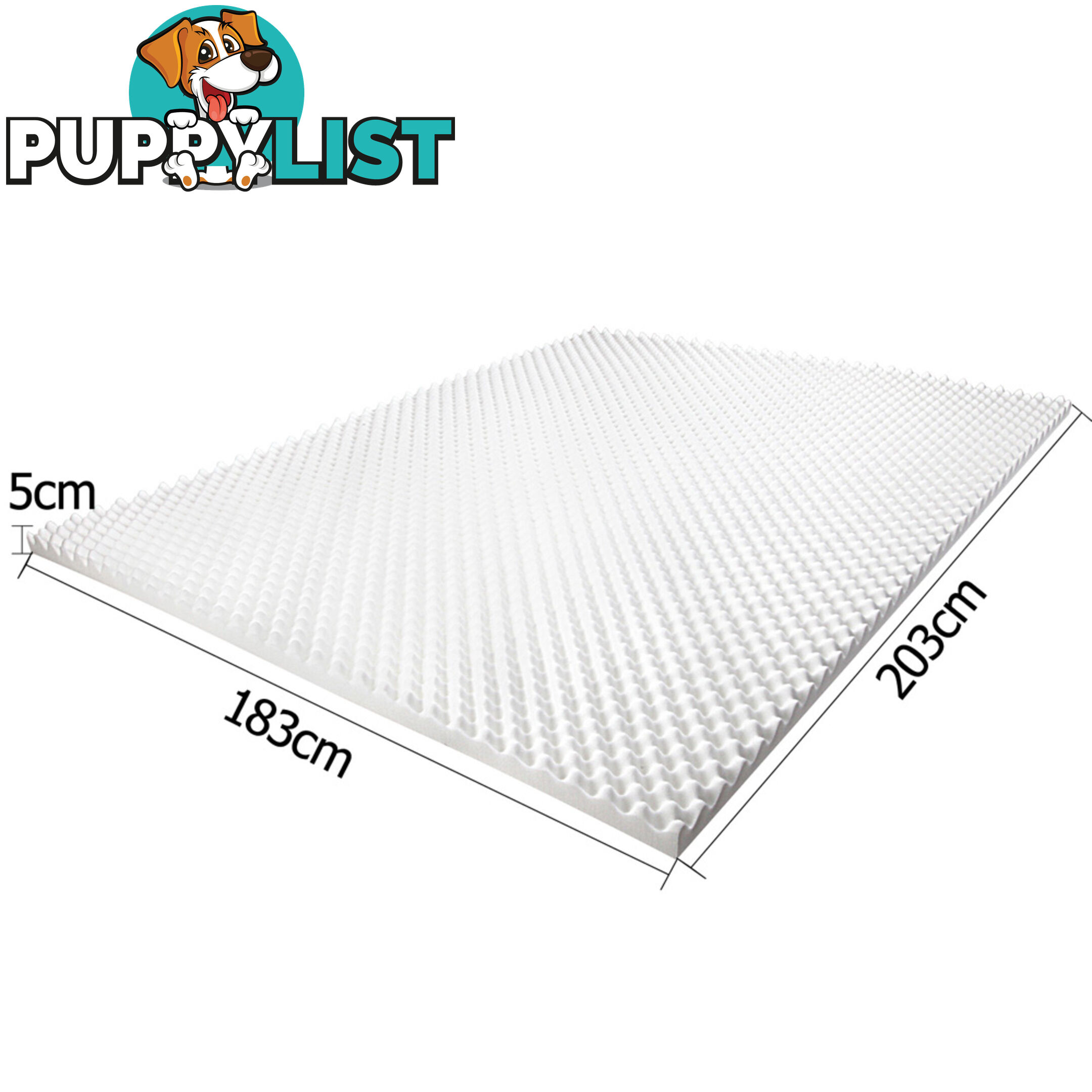 Deluxe Egg Crate Mattress Topper 5 cm Underlay Protector King