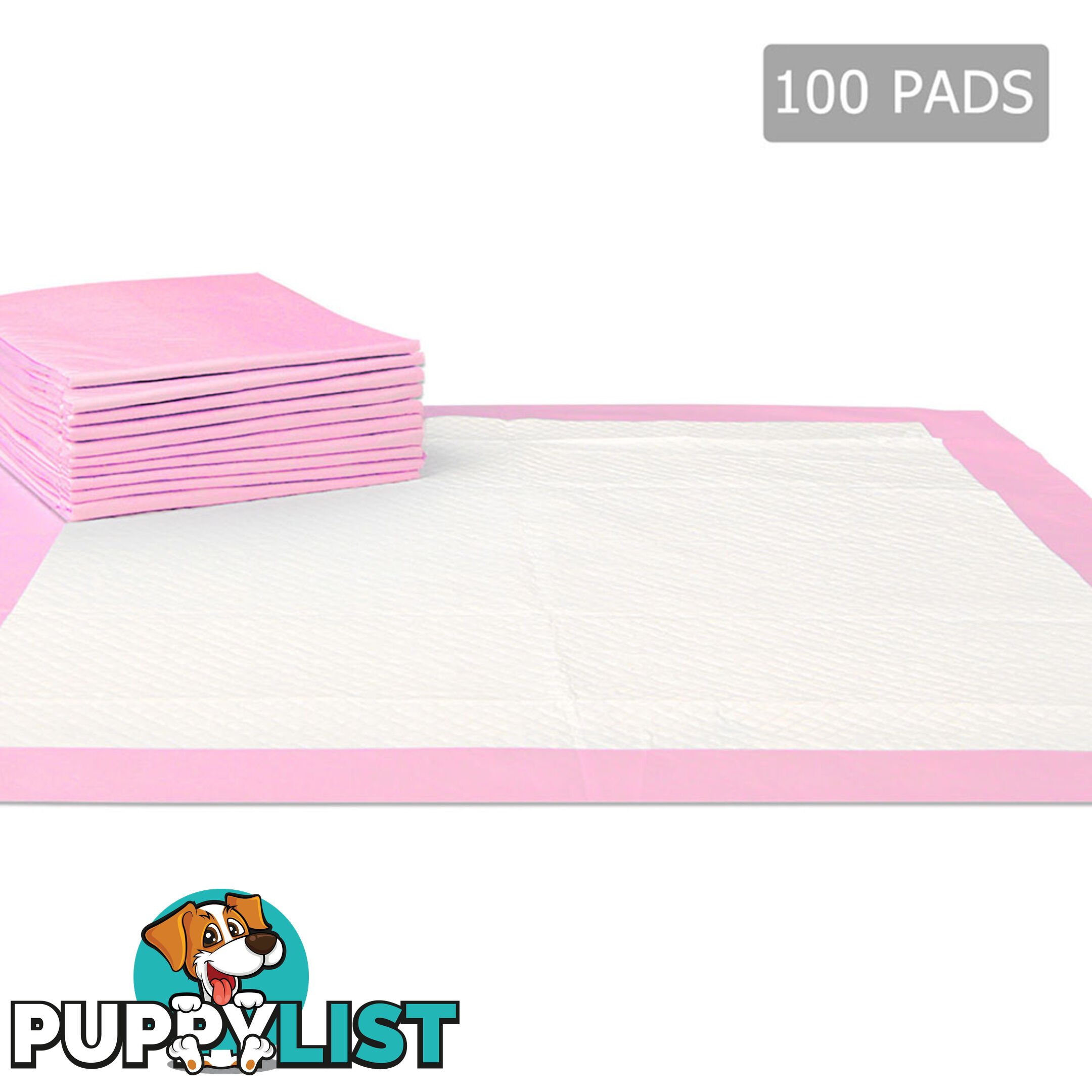 100 Puppy Pet Dog Toilet Training Pads Pink