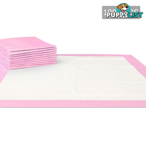 100 Puppy Pet Dog Toilet Training Pads Pink