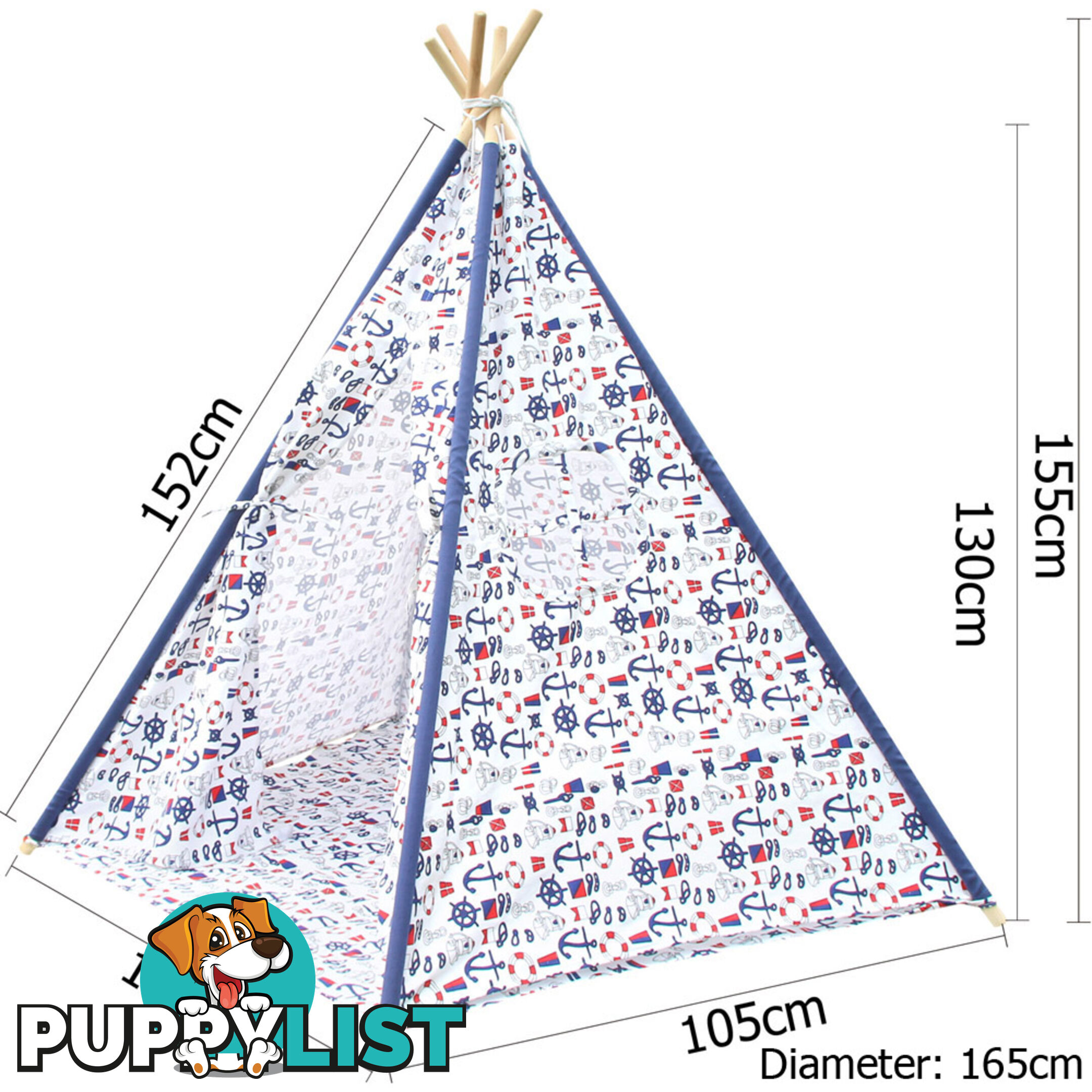 5 Poles Teepee Tent w/ Storage Bag