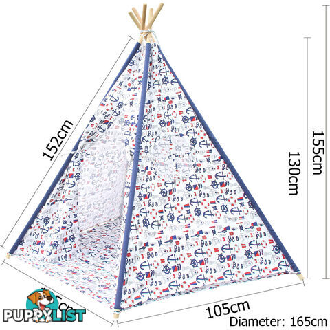 5 Poles Teepee Tent w/ Storage Bag