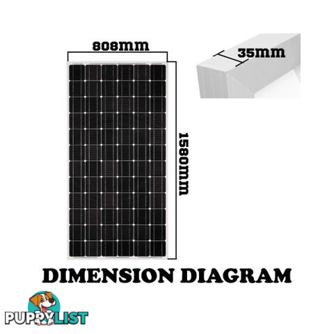 12V 200W Solar Panel Kit Home Generator Caravan Camping Power Mono Charging PWM