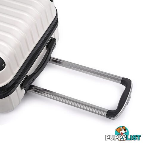 Set of 3 Hard Shell Travel Luggage with TSA Lock - White