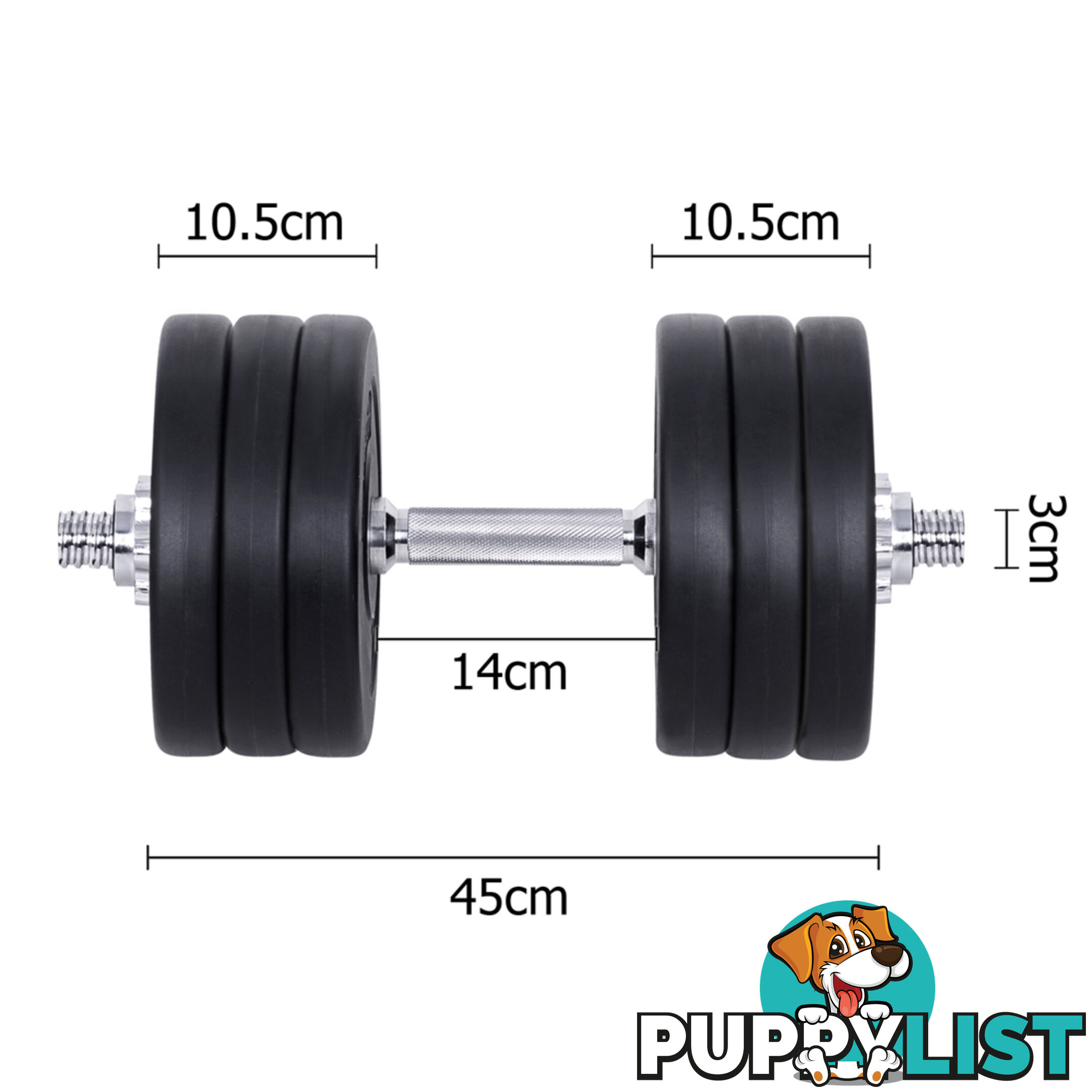 35kg Fitness Gym Exercise Dumbbell Set