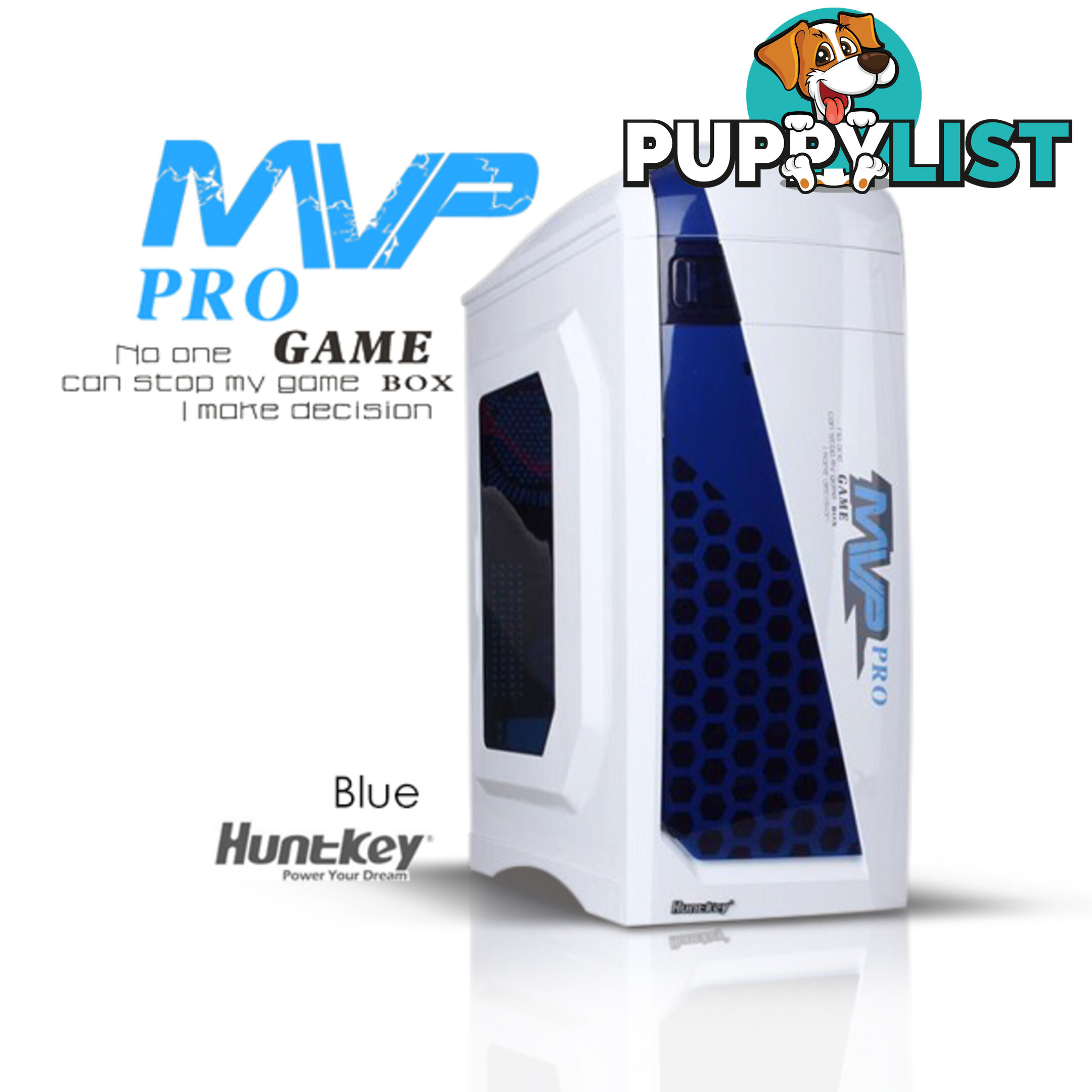 Huntkey MVP Pro  Gaming computer chassis - Blue (No PSU Included)