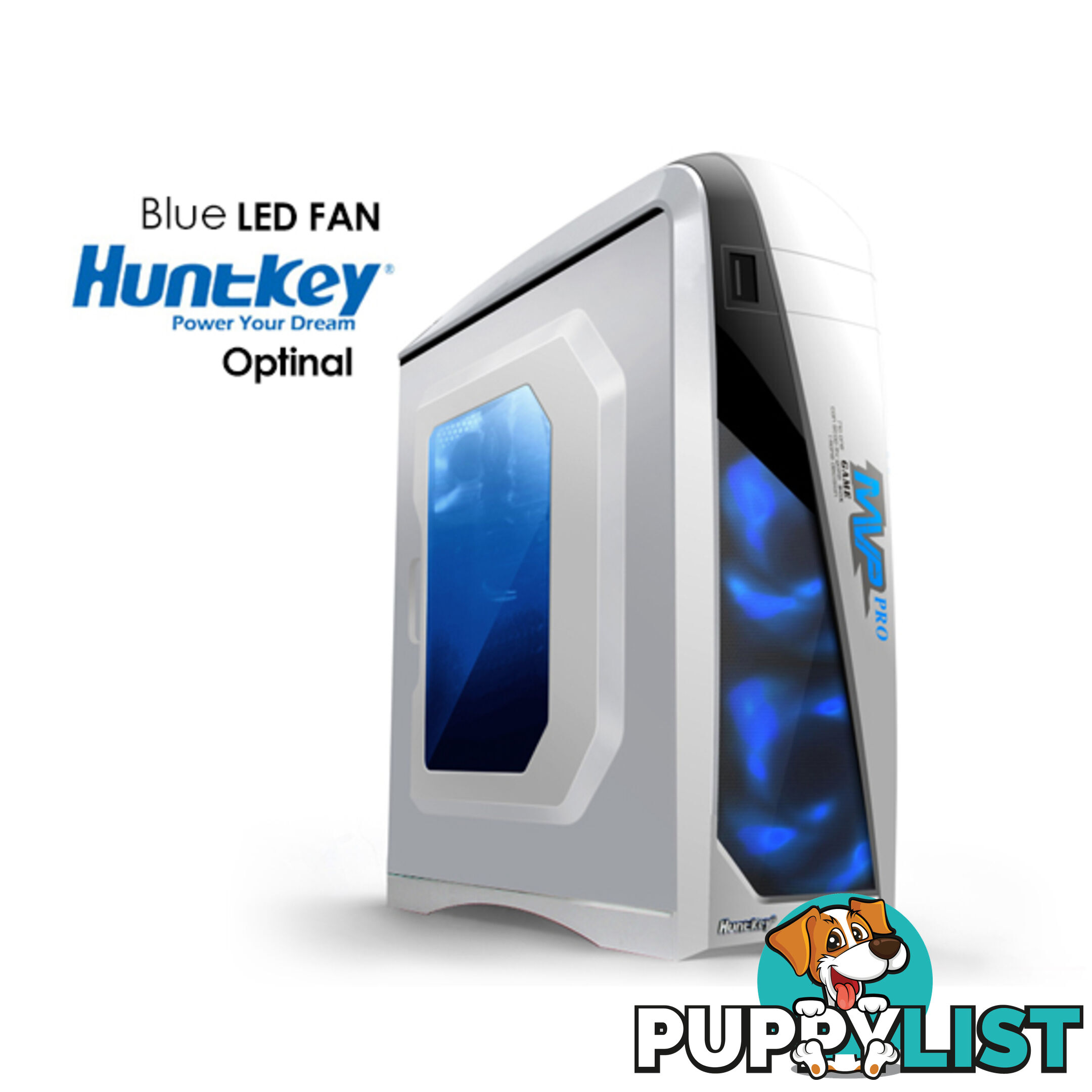 Huntkey MVP Pro  Gaming computer chassis - Blue (No PSU Included)