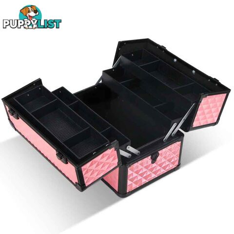 Portable Cosmetic Beauty Make Up Carry Case Box Pink