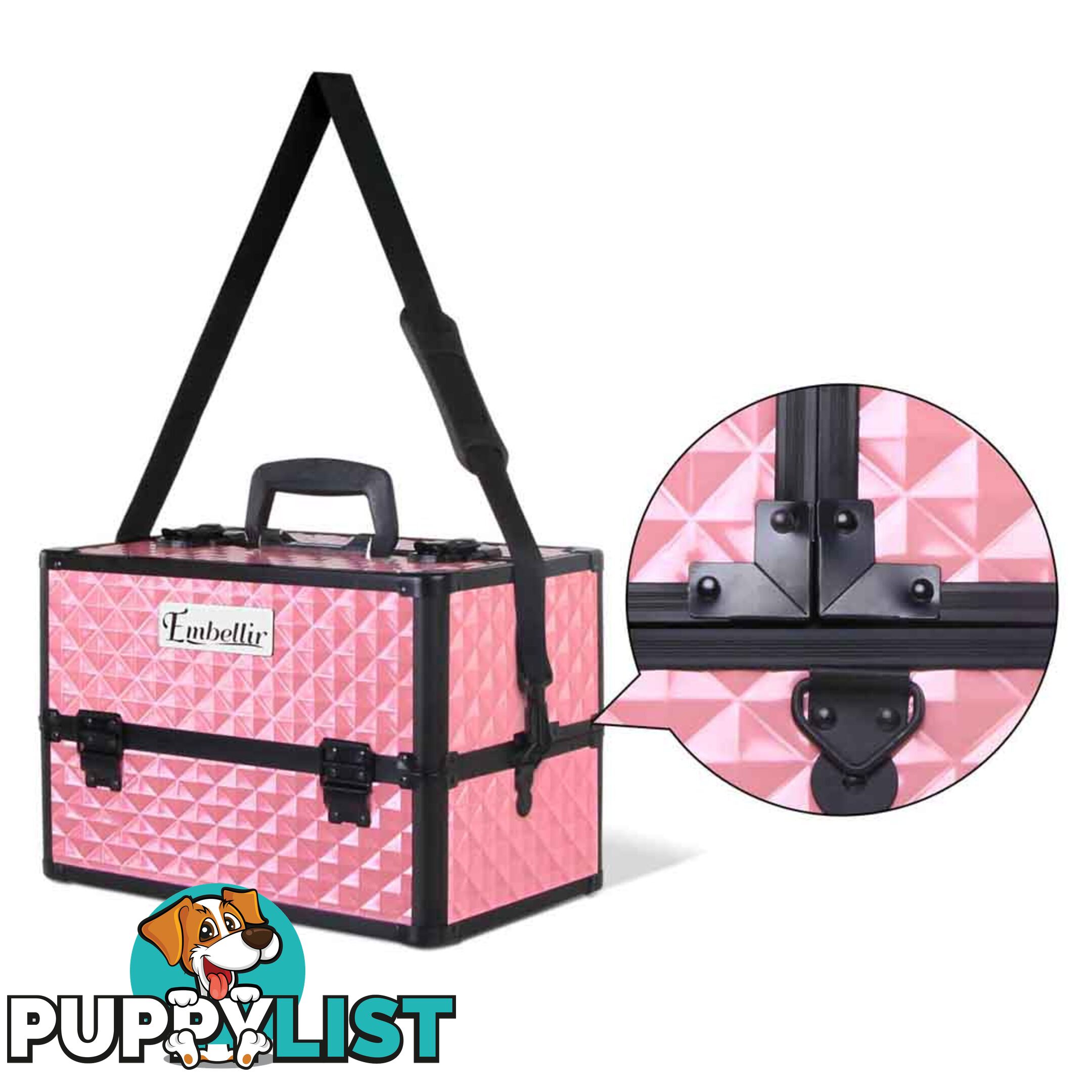 Portable Cosmetic Beauty Make Up Carry Case Box Pink