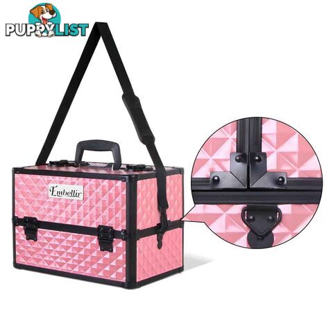 Portable Cosmetic Beauty Make Up Carry Case Box Pink