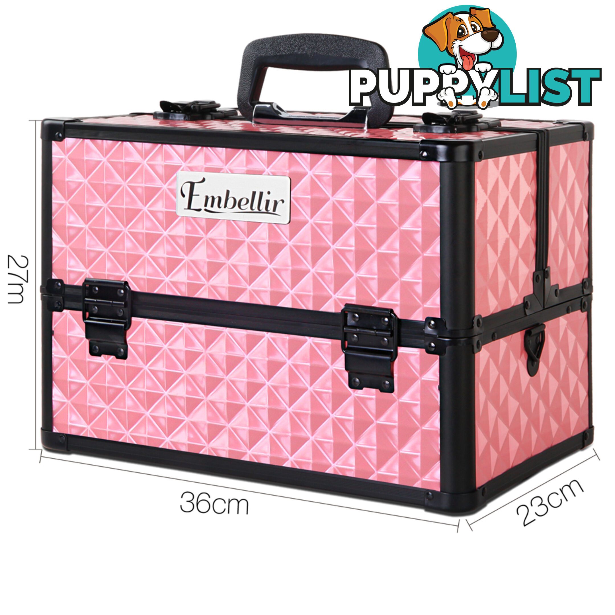 Portable Cosmetic Beauty Make Up Carry Case Box Pink