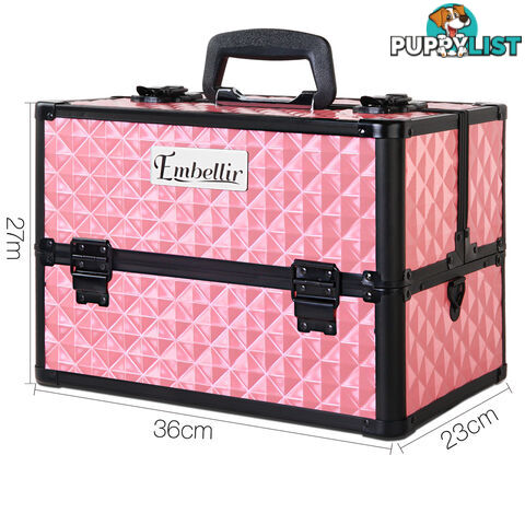 Portable Cosmetic Beauty Make Up Carry Case Box Pink