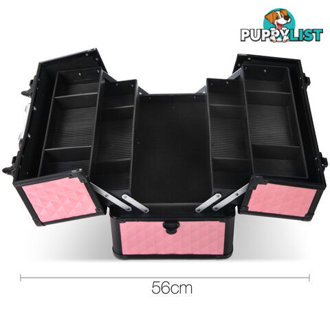 Portable Cosmetic Beauty Make Up Carry Case Box Pink