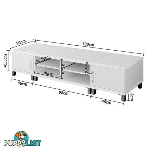 TV Stand Entertainment Unit Lowline Cabinet Drawer White