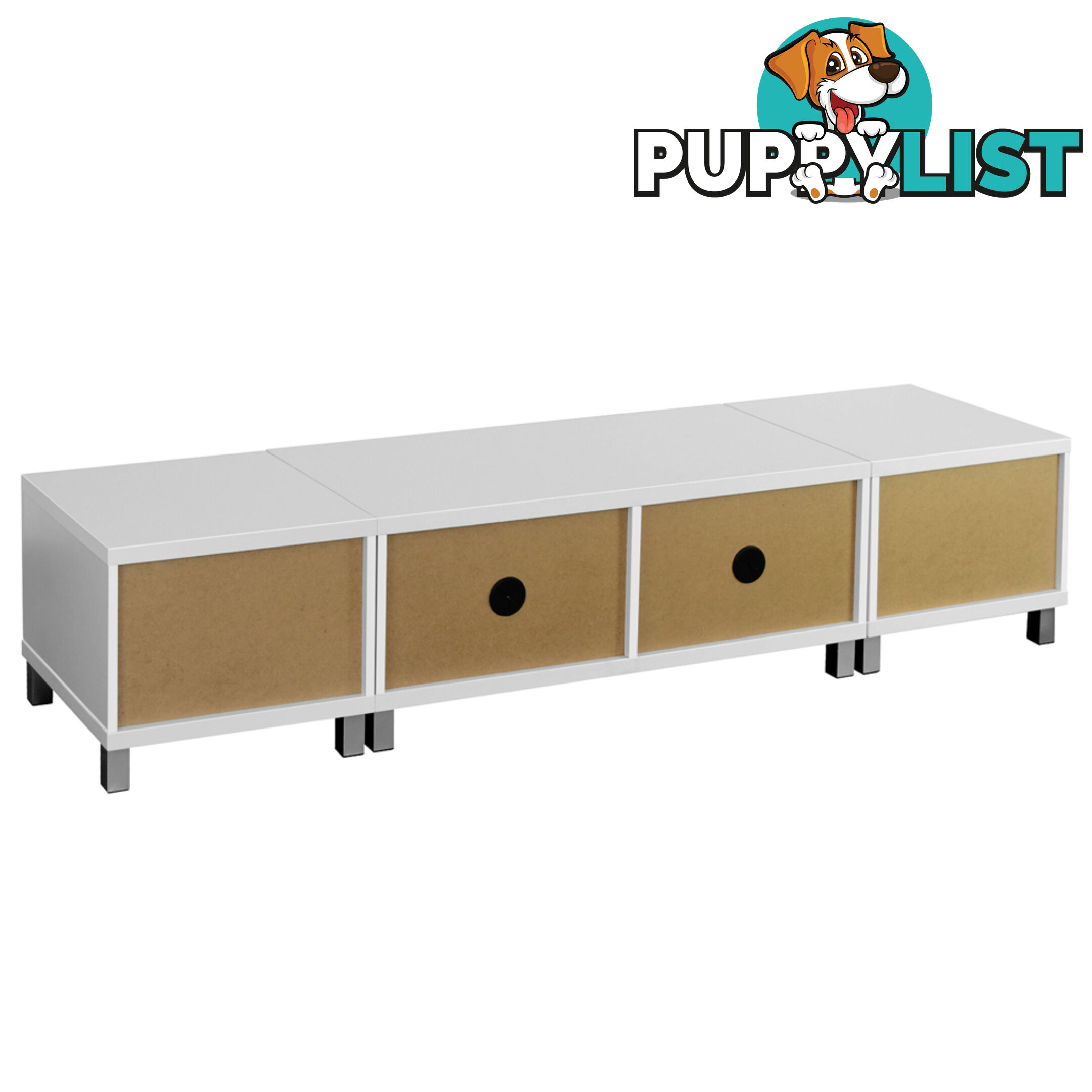 TV Stand Entertainment Unit Lowline Cabinet Drawer White