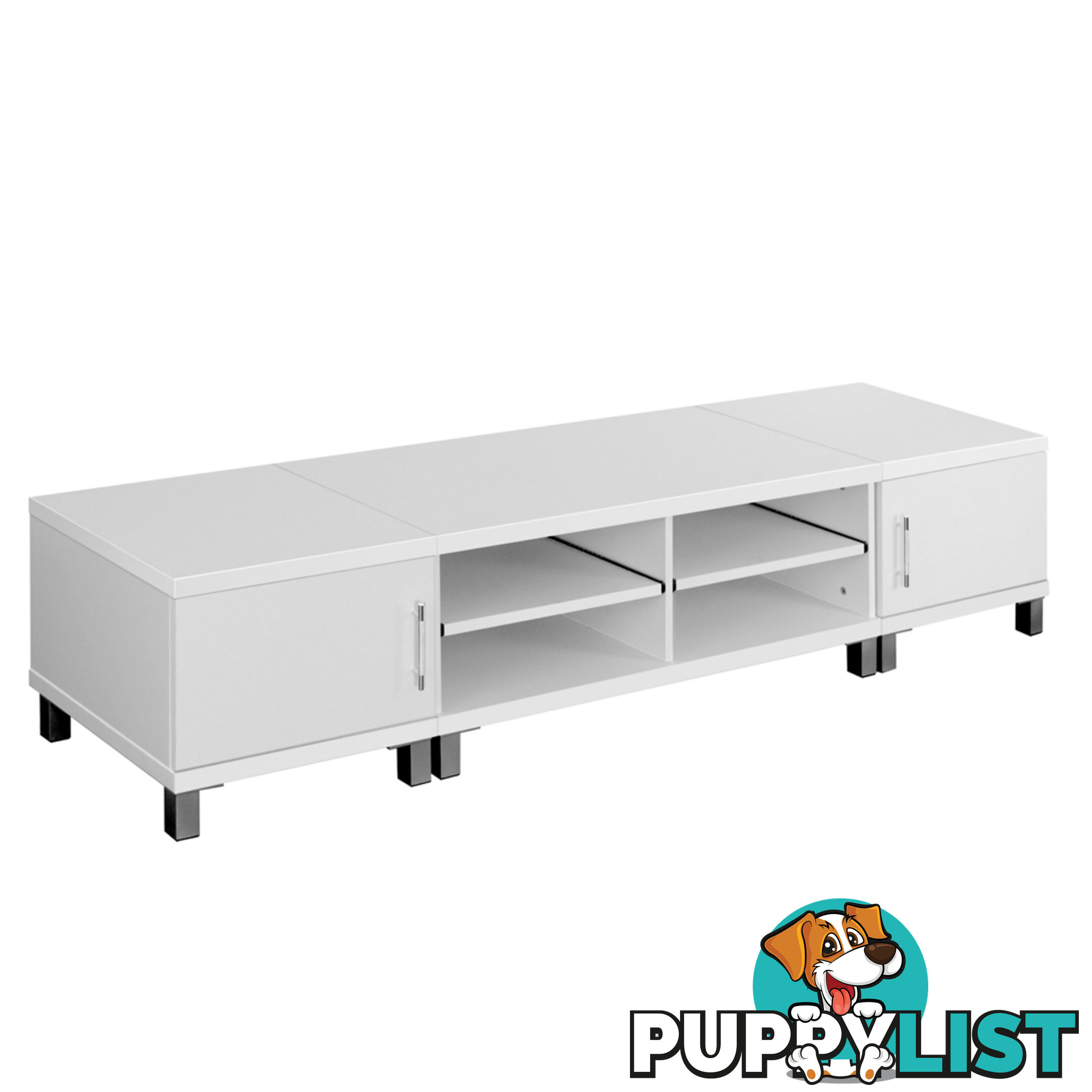 TV Stand Entertainment Unit Lowline Cabinet Drawer White