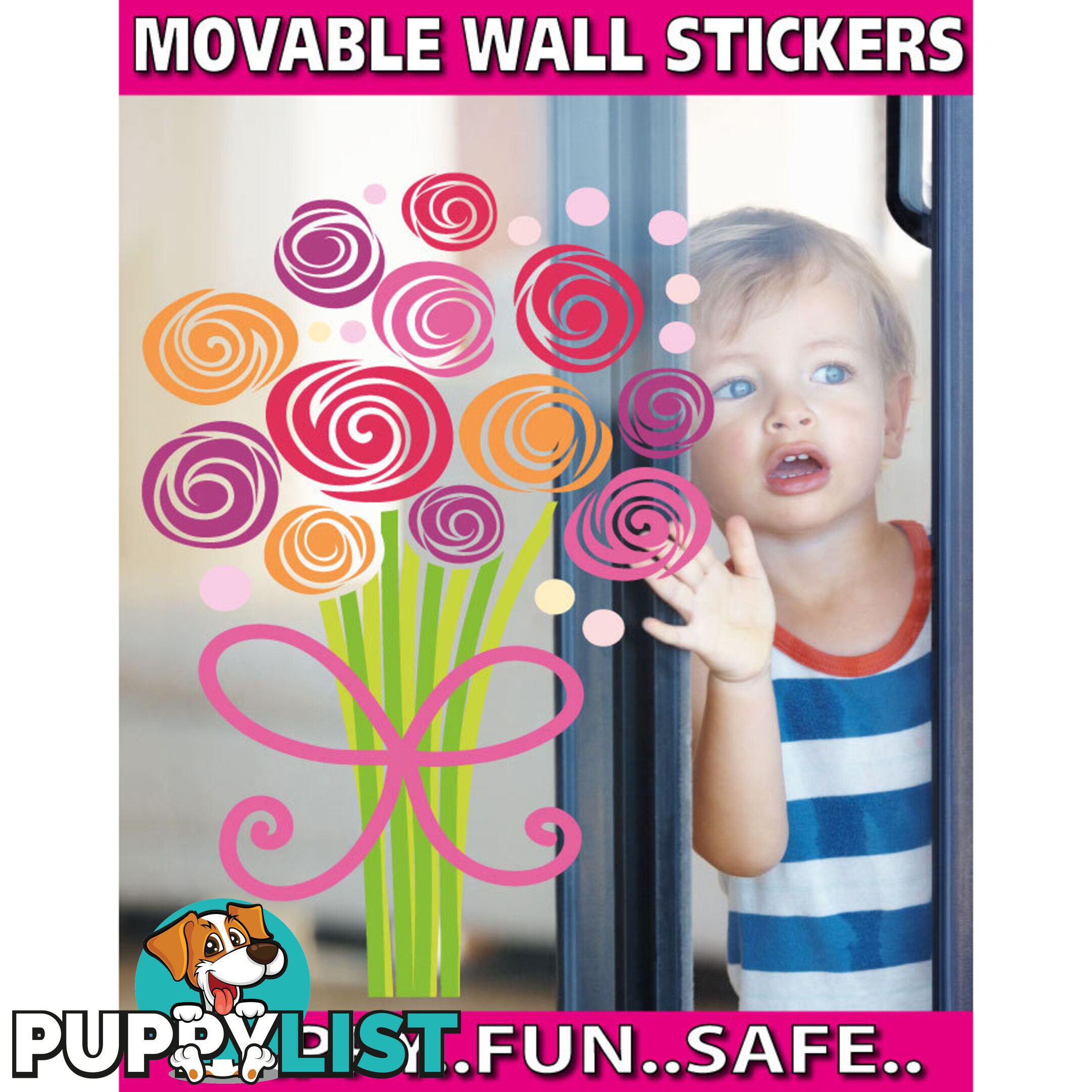 Large Size Bouquet of Flowers Wall Stickers - Totally Movable